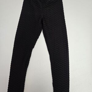 Sperry Black Textured Women Leggings ..